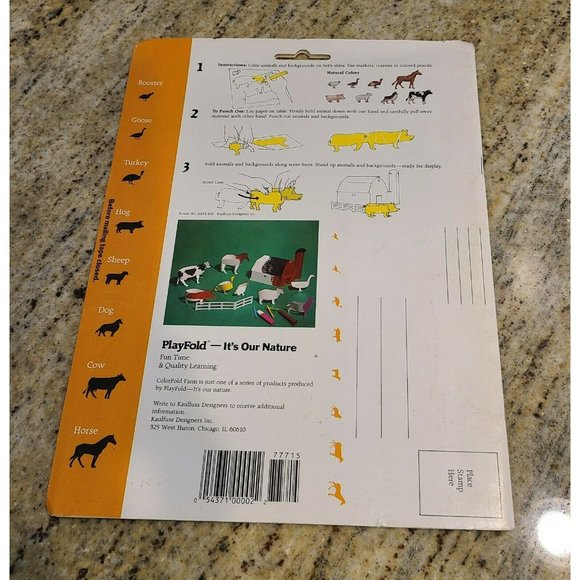 Color Fold Farm Active Coloring Book / Color Punch Out Fold Farm School Project - Picture 2 of 7